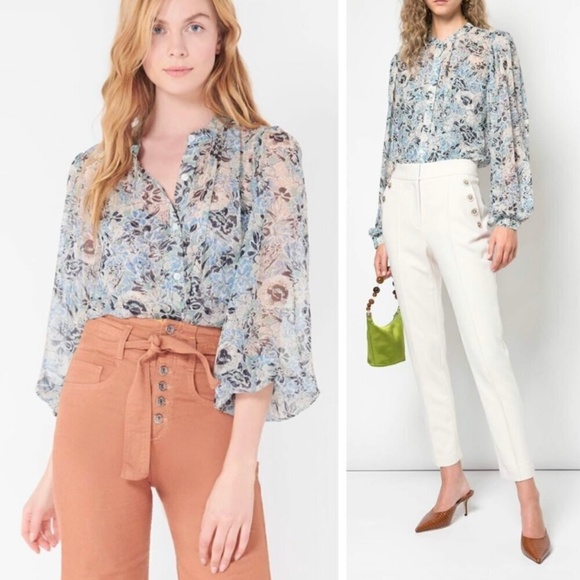 NWOT Veronica Beard Ashlynn Silk Floral Blouse size 18 - Picture 1 of 13